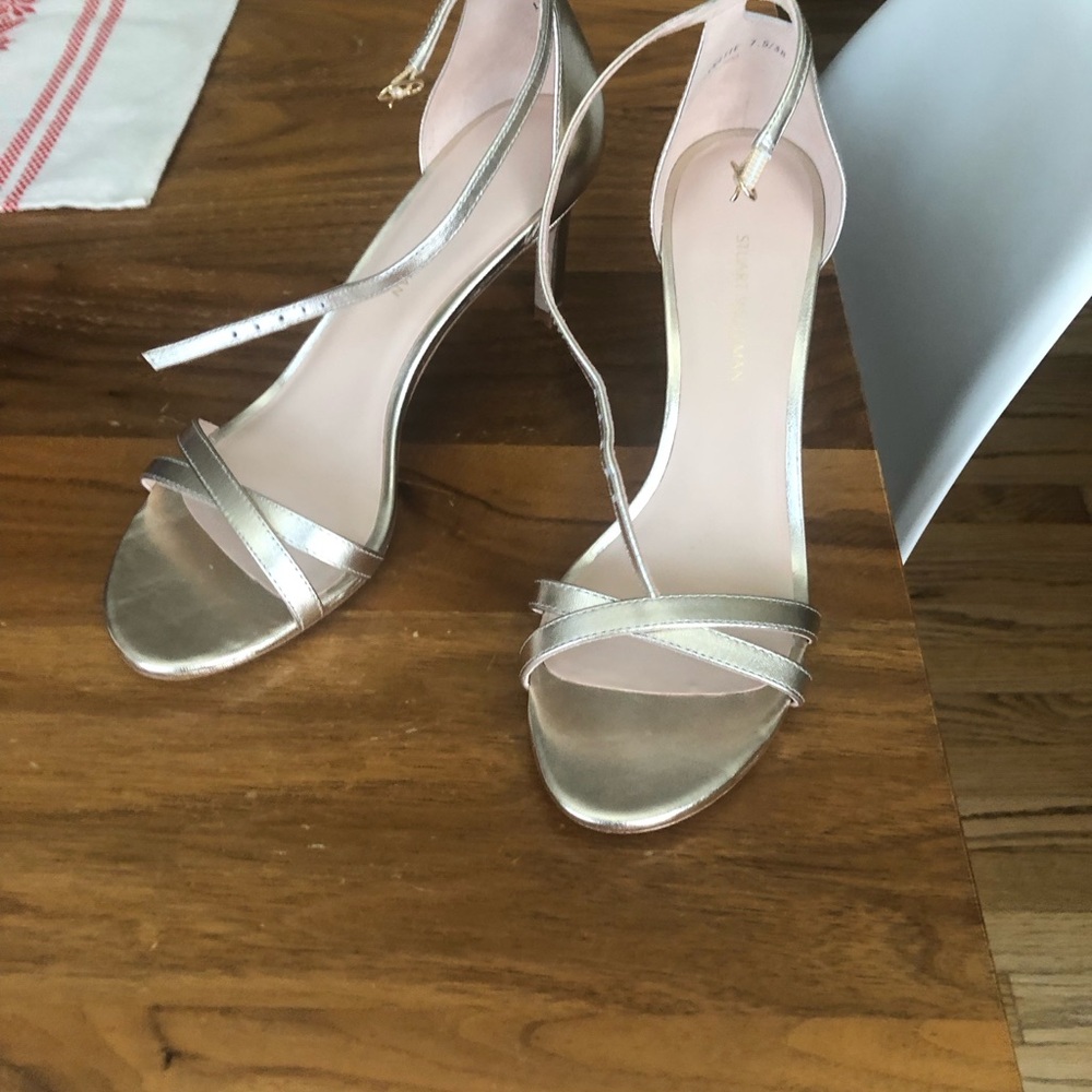 Stuart Weitzman Gold Stiletto Heels
